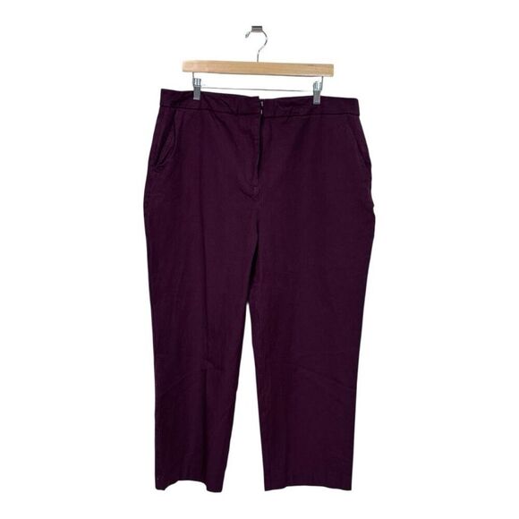 Boden Burgundy Cotton‎ Chino Tapered Trousers Sz 16 - Picture 1 of 9